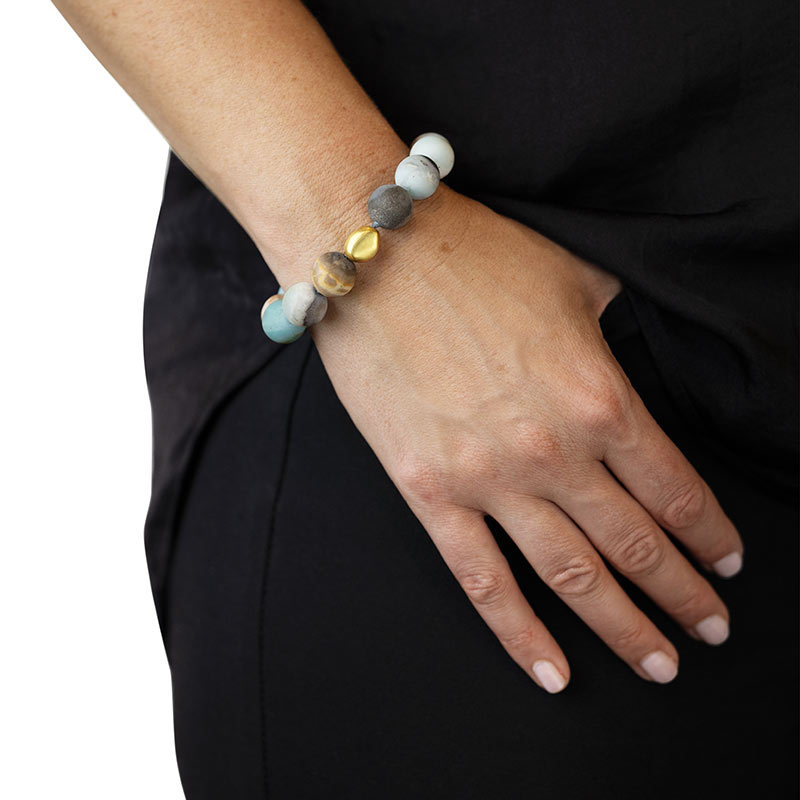 showcasing a Amazonite Bead Bracelet