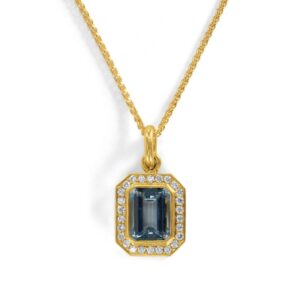 Aquamarine and Diamond Pendant